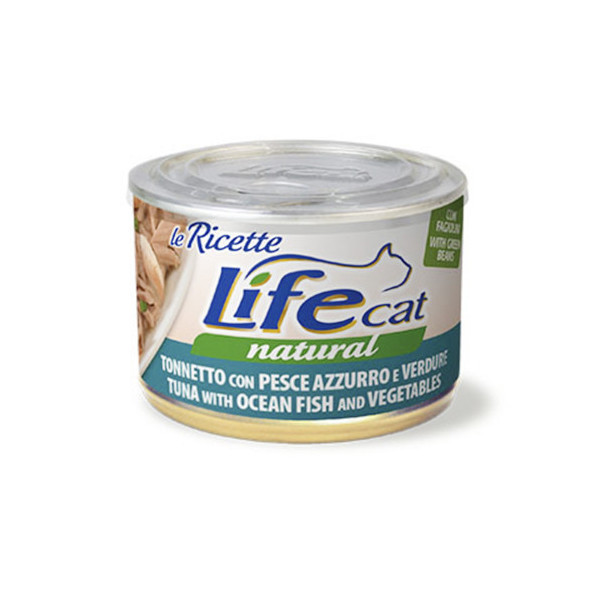 Консерва LifeCat Tuna With Ocean Fish для кошек от 6 месяцев, тунец с океанической рыбой и овощами, 150 г