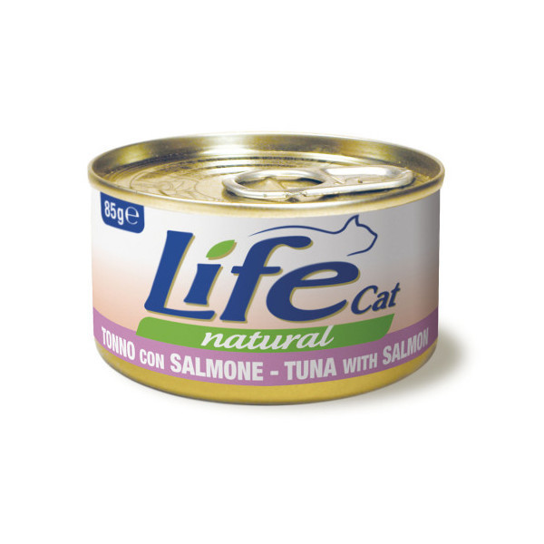 Консерва LifeCat Tuna With Salmon для кошек от 6 месяцев, с тунцом и лососем, 85 г