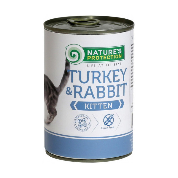 Консерва Natures Protection Kitten Turkey&Rabbit для котят, 400 г