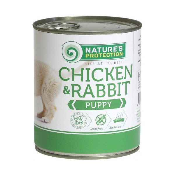 Консерва Natures Protection Puppy chicken & rabbit для щенков, 800 г
