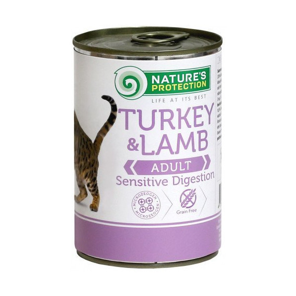 Консерва Natures Protection Sensitive Digestion Turkey&Lamb для кошек, 400 г