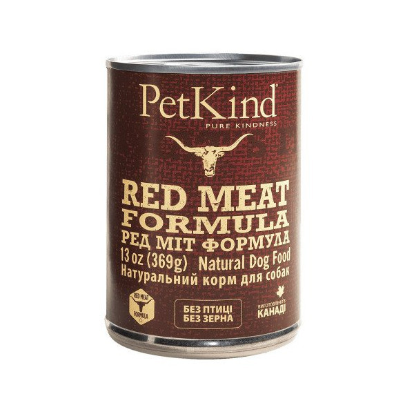 Консерва PetKind Red Meat Formula для собак, говядина/рубец/ягнёнок, 369 г