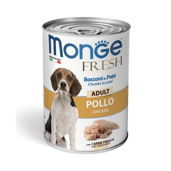 Консервы Monge Dog Fresh для собак, паштет, со свежей курицей, 400 г