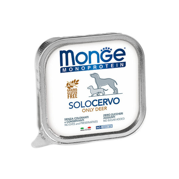 Консервы Monge Dog Solo для собак, с олениной, 150 г