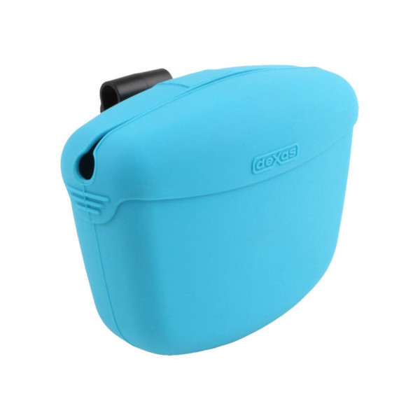 Контейнер для лакомств Dexas Pooch Pouch с клипсой на пояс для тренировок, голубой