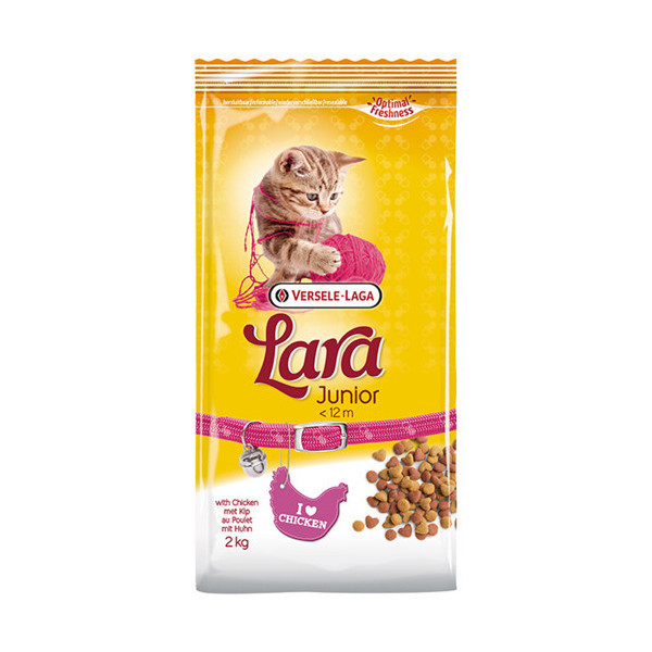 Корм Lara Junior для котят, сухой, премиум, со вкусом курицы, 2 кг