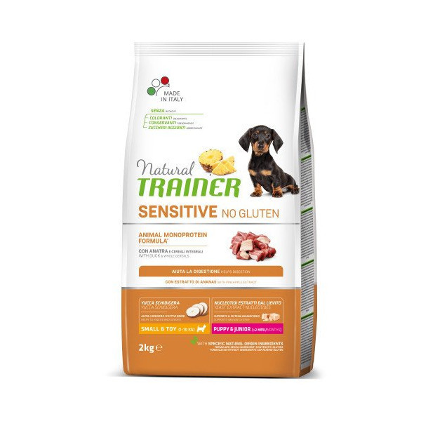 Корм Natural Trainer Dog Sensitive Puppy&Junior Mini для щенков мини пород, с уткой, 2 кг