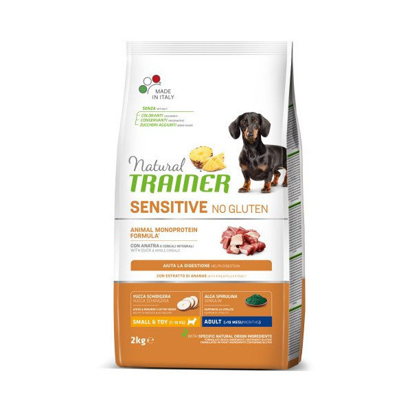 Корм Natural Trainer Dog Sensitive для взрослых собак малых пород, склонных к пищевым аллергиям, с уткой, 2 кг