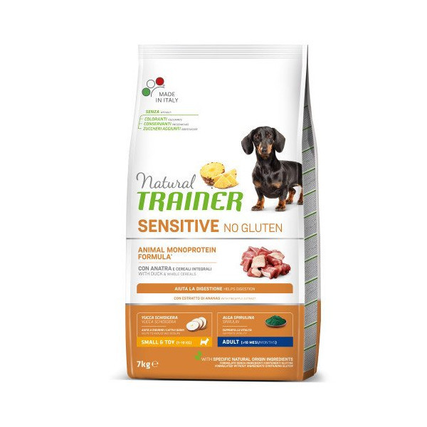 Корм Natural Trainer Dog Sensitive для взрослых собак малых пород, склонных к пищевым аллергиям, с уткой, 7 кг