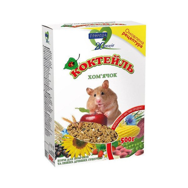 Корм Природа Коктейль Хомячок, для хомяков и мелких грызунов, 500 г