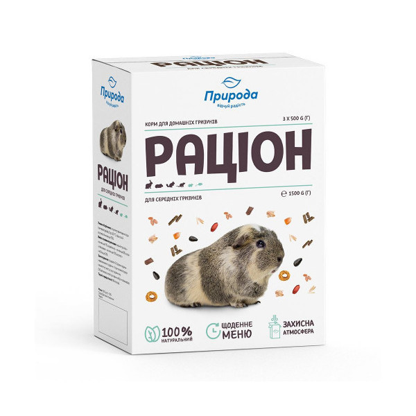 Корм Природа Рацион для средних грызунов, 1.5 кг