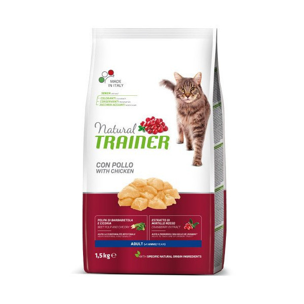 Корм Trainer Natural Super Premium для взрослых кошек в возрасте от 1 года, с курятиной, 1.5 кг