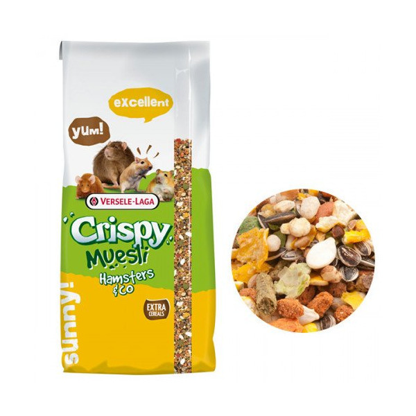 Корм Versele-Laga Crispy Muesli Hamster для хомяков, декоративных крыс, мышей, песчанок, 20 кг