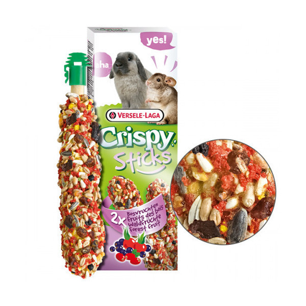 Корм Versele-Laga Crispy Sticks Forest Fruit для кроликов, шиншилл, 110 г