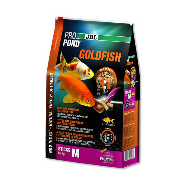Корм в форме палочек JBL ProPond Goldfish M для средних и больших золотых рыбок, 800 г