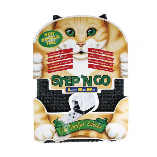 Коврик Flamingo Litter Box Mat для туалета кошки, пластик, серый, 30х45х2 см
