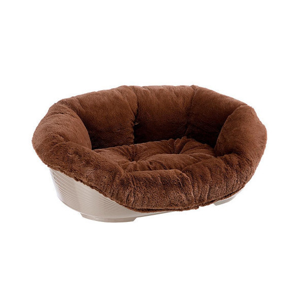 Кровать Ferplast Sofa 10 Soft Brown для собак и кошек из термопластичной смолы, 96×71×32 см
