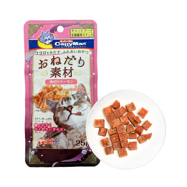 Лакомство CattyMan Salmon Bits для кошек, кусочки филе лосося, 25 г