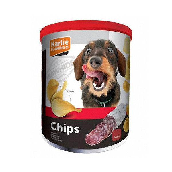 Лакомство Flamingo Chips Salami для собак, чипсы со вкусом салями, 120 г