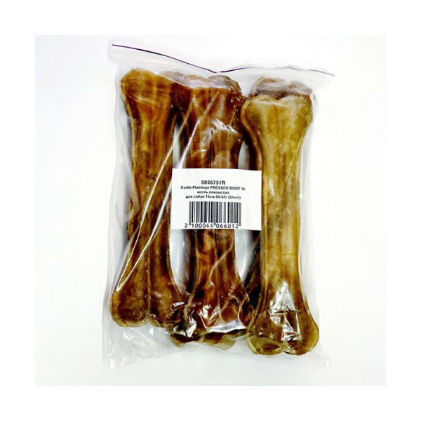Лакомство Flamingo Pressed Bone для собак, кость жевательная, 14 см, 50-55 г (цена за 1 шт)