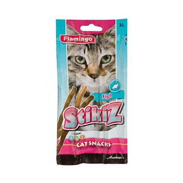 Лакомство Flamingo Stikiz Fish для кошек и котят, со вкусом рыбы, 15 г, 3 шт