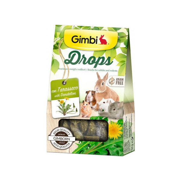 Лакомство GimBi дропсы для грызунов, с одуванчиком, 50 г