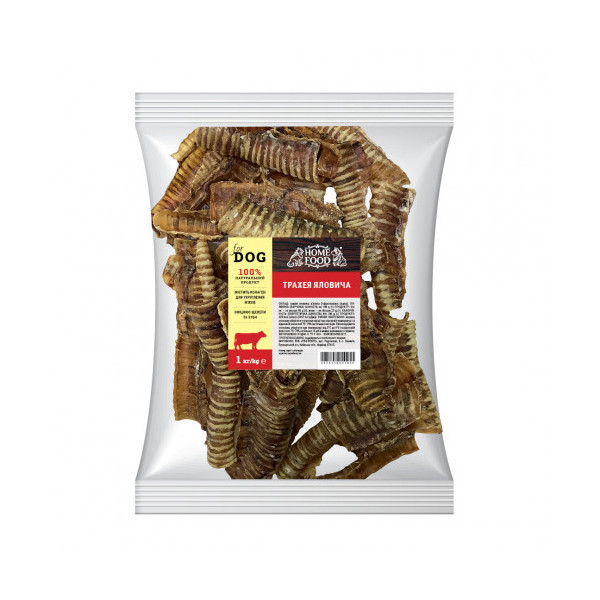 Лакомство Home Food Трахея говяжья для взрослых собак, 1 кг