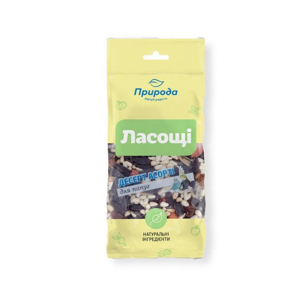 Лакомство Природа Фиеста для попугаев, десерт микс ассорти, 100 г