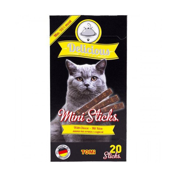Лакомство Tomi Delicious Mini Sticks Cheese с сыром, для котов, 400 г