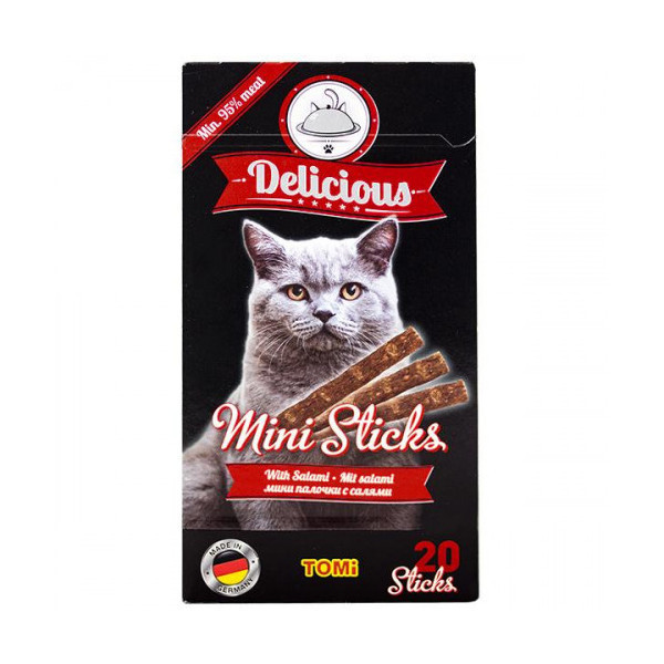 Лакомство Tomi Delicious Mini Sticks Salami с салями, для котов, 400 г