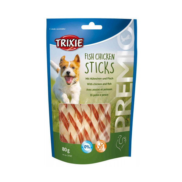 Лакомство Trixie Fish Chicken Sticks для собак, курица с рыбой, 80 г