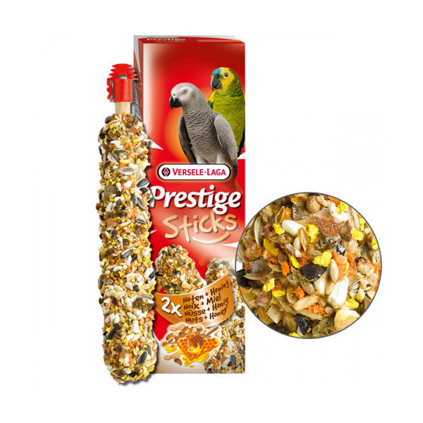 Лакомство орехи с медом Versele-Laga Prestige Sticks Parrots Nuts & Honey для крупных попугаев, 140 г