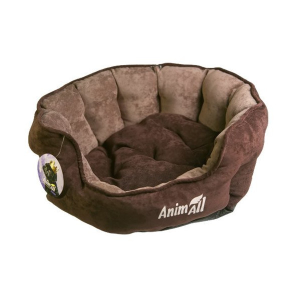 Лежак AnimAll Royal Velours Chocolate для кошек и собак, 53×47×21 см