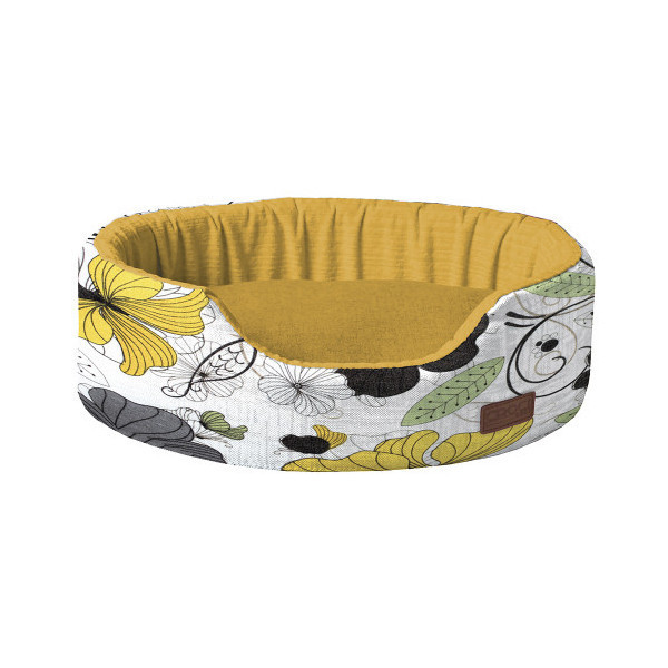 Лежак Croci Cozy Flo для собак и кошек, оранжевый, 75×60×20 см