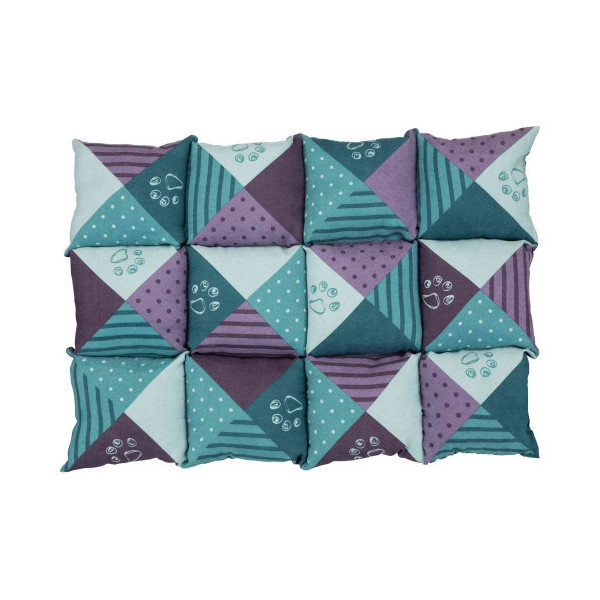 Лежак Trixie Patchwork для кошек, с принтом, бирюзово-бордовый, 70×50 см