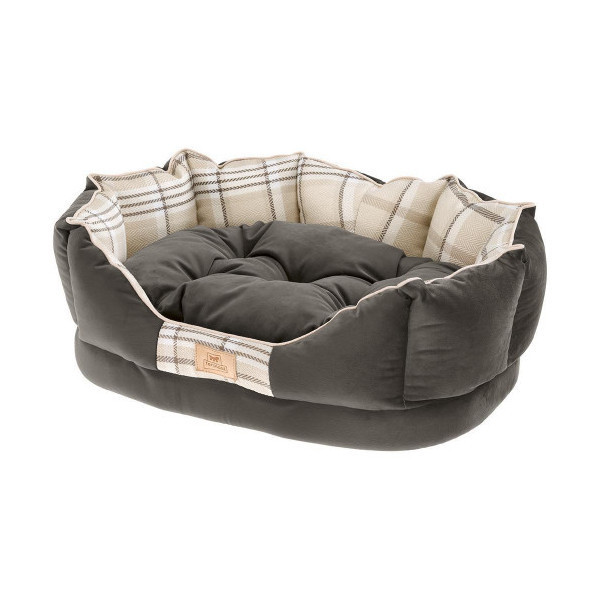 Лежак с двусторонней подушкой Ferplast Charles 50 Bedding Brown для кошек и собак, 45×35×17 см