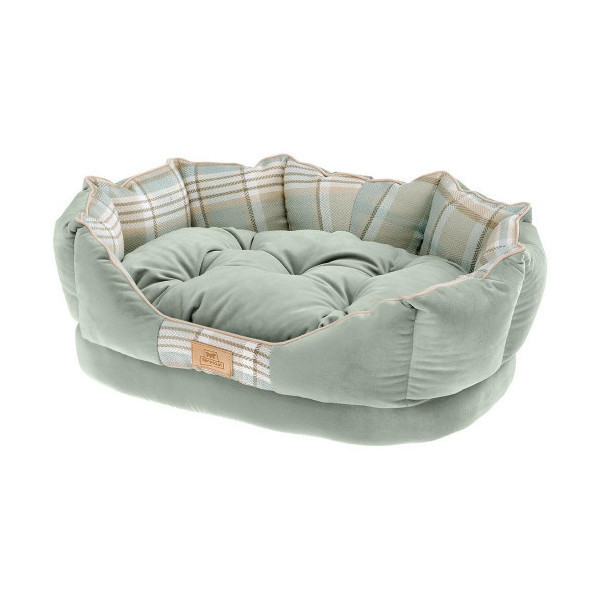 Лежак с двусторонней подушкой Ferplast Charles 60 Bedding Green для кошек и собак, 56×42×20 см