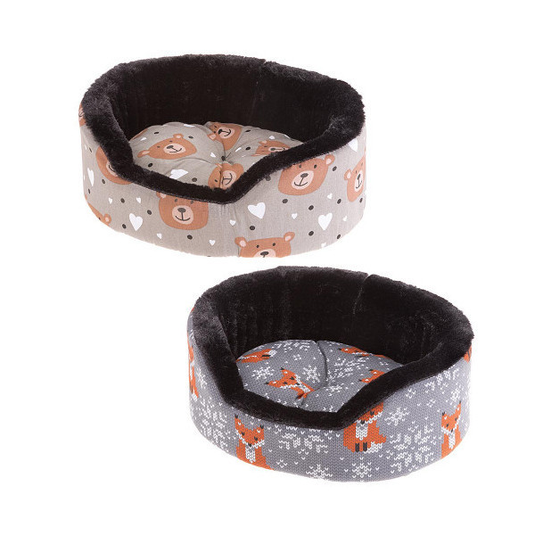 Лежанка Ferplast Dandy Mini Cush Teddy-fox для кошек и собак, 34×28×12.5 cм