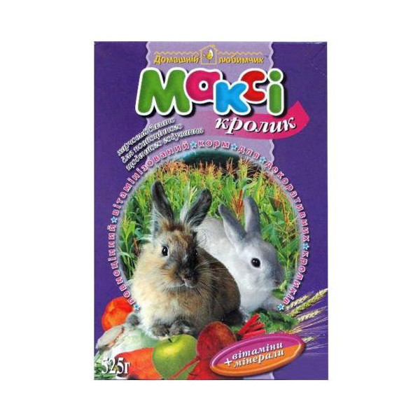 Макси корм кролик, 525 г + мелок