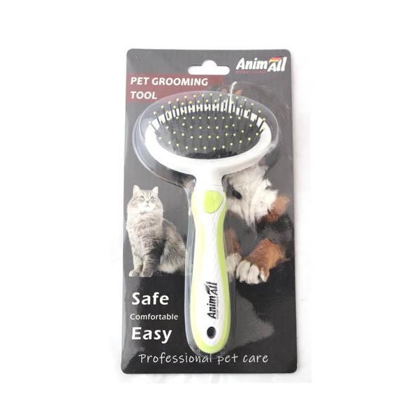 Массажная щетка AnimAll Groom для животных, зеленая