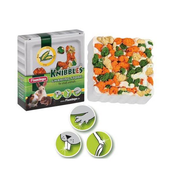 Мел Flamingo Knibbles Corn Croquettes для грызунов с кукурузой, для гигиены зубов, 75 г