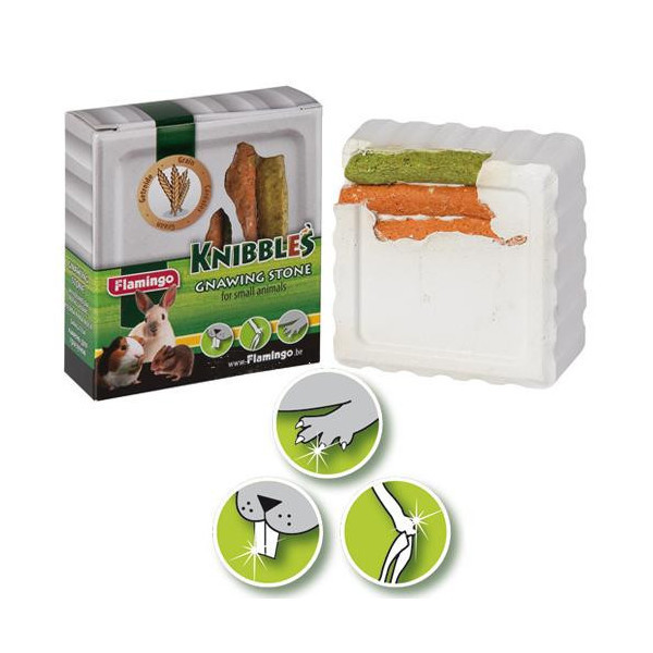 Минеральный камень Flamingo Knibbles Cereal для грызунов, со злаками для гигиены зубов, 75 г