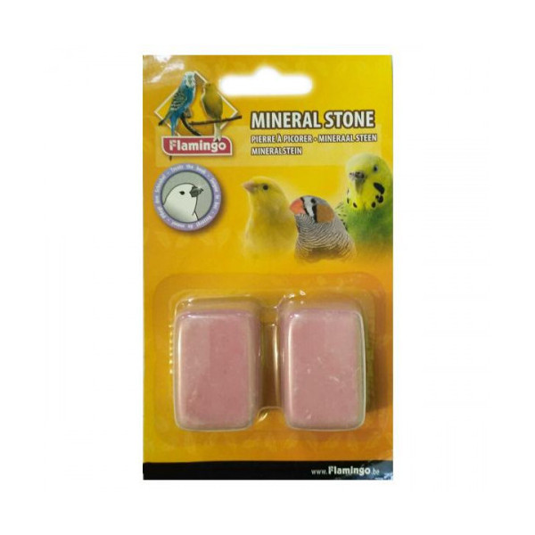 Минеральный камень Flamingo Pickstone для птиц, розовый, 4х3х2 см, 2 шт