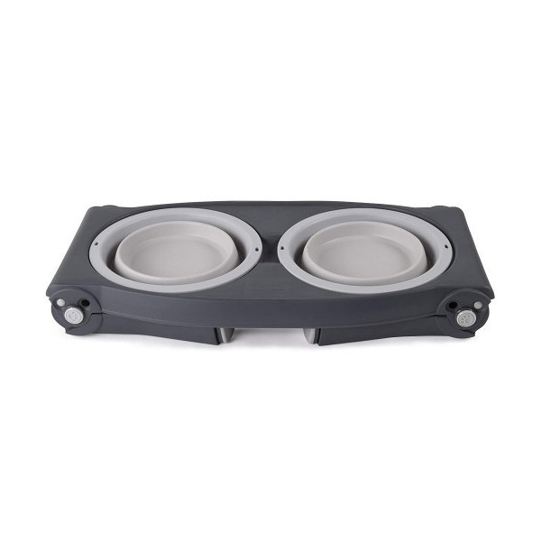 Миска Dexas Adjustable Height Pet Feeder двойная, с регулируемыми ножками, светло-серая, 960 мл