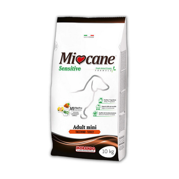 Монопротеиновый сухой корм Morando MioCane Mini Sensitive Monoprotein для собак мелких пород, индейка, 10 кг