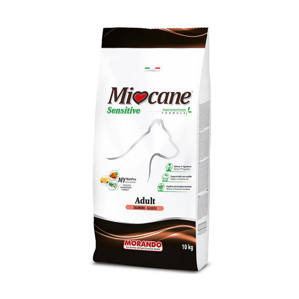 Монопротеиновый сухой корм Morando MioCane Sensitive Monoprotein для собак средних/крупных пород, лосось, 10 кг