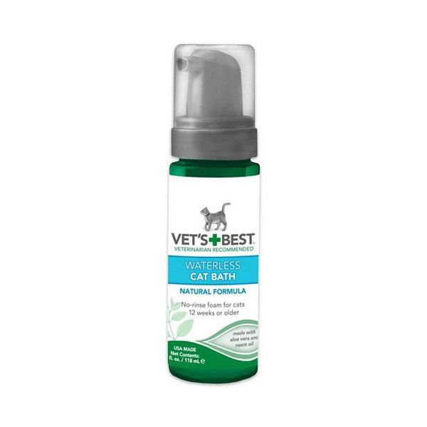 Моющая пена Vet`s Best Waterless Cat Bath экспресс-чистка без воды для кошек, 118 мл