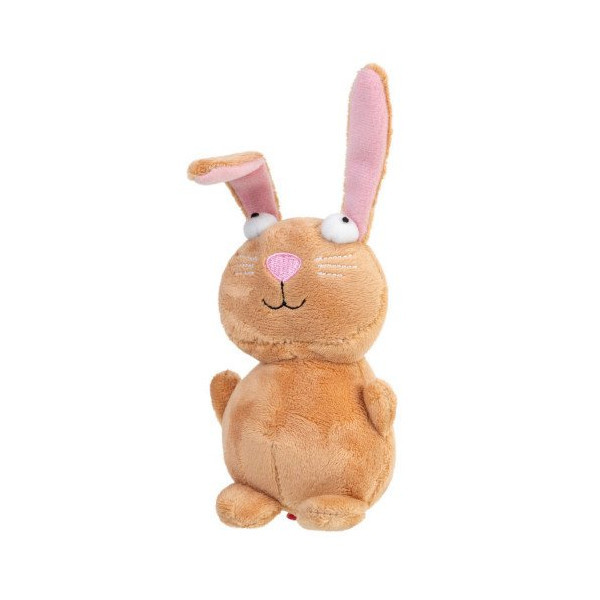 Мягкая игрушка GiGwi Plush, для собак, плюшевый кролик, с пищалкой, 16 см