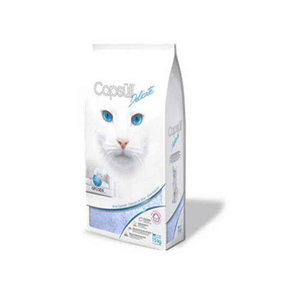 Наполнитель Capsull Delicate baby powder кварцевый, для кошачьего туалета, капсулы 3 мм, 6 кг