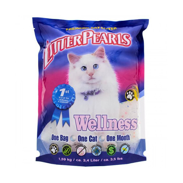 Наполнитель Litter Pearls Wellness для туалетов, кварцевый, для кошек, 1.59 кг